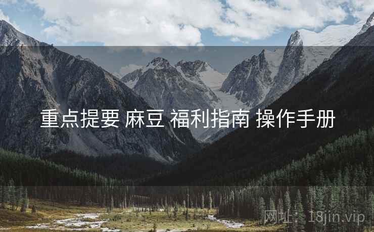 重点提要 麻豆 福利指南 操作手册